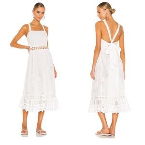 NWT Place Nationale Le Gayan Eyelet Maxi Dress in White